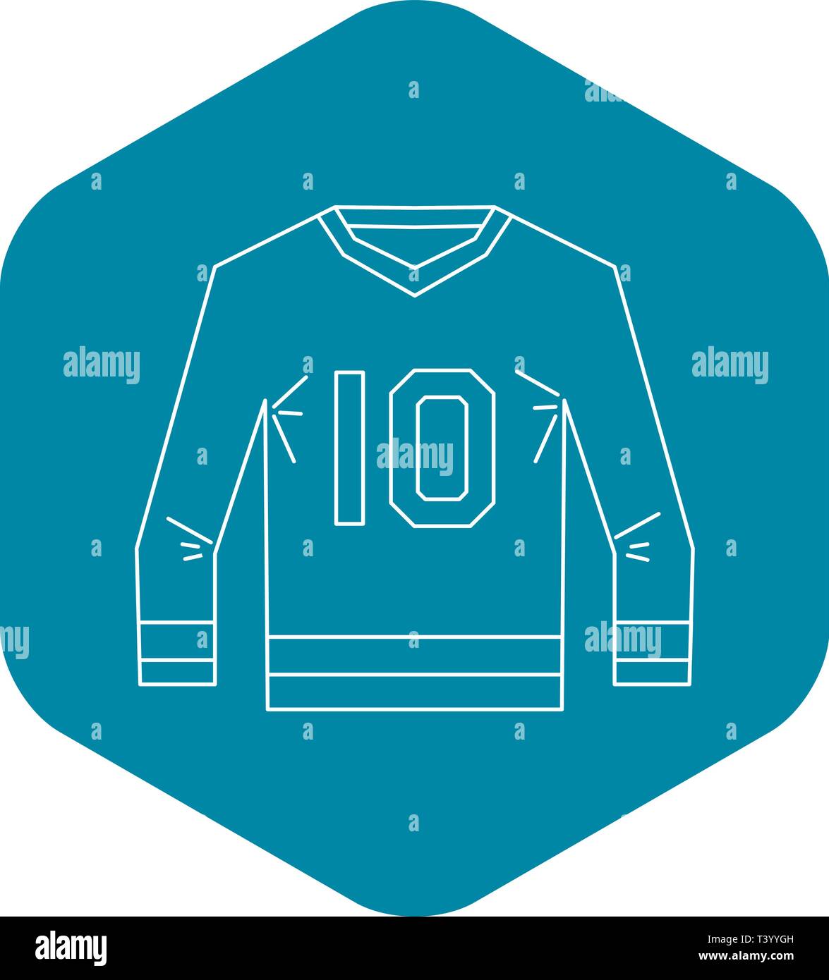 Deportes camiseta con el número 10 de icono de estilo de esquema Imagen