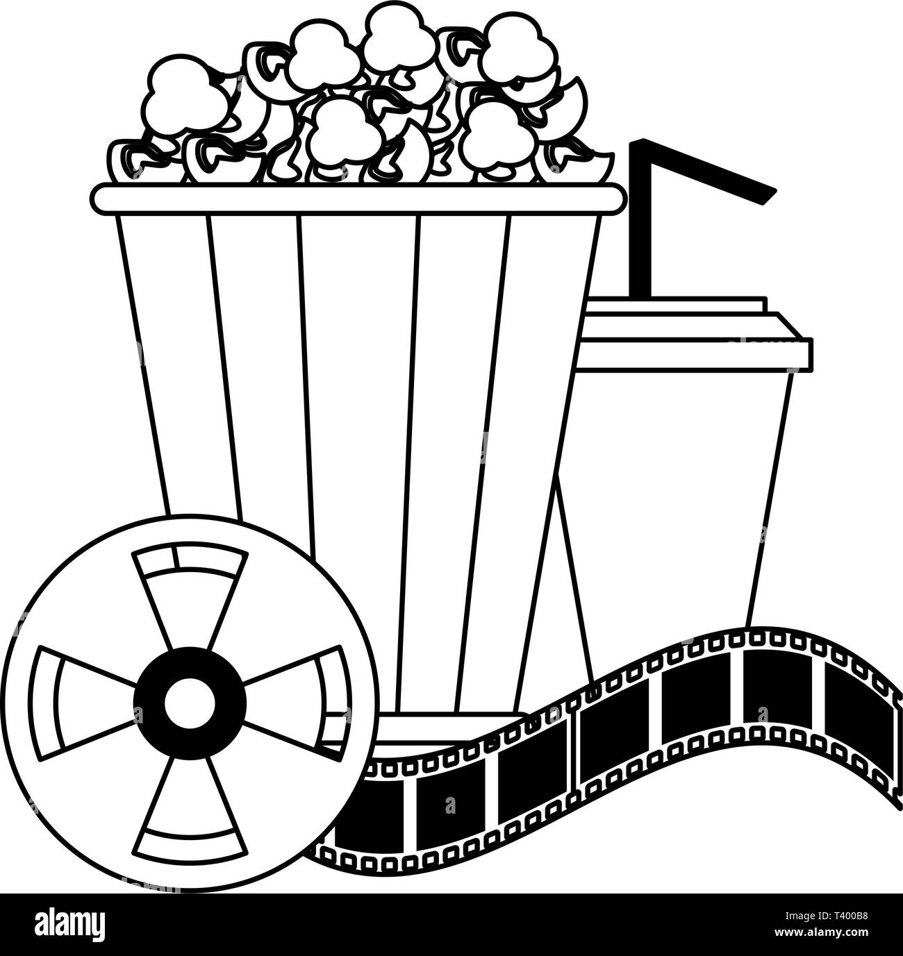 El cine y las películas de dibujos animados en blanco y negro Imagen