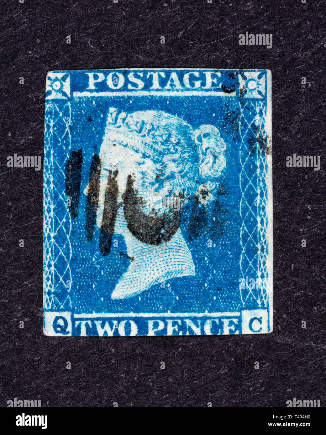 Victoriano sello azul 2d Foto de stock