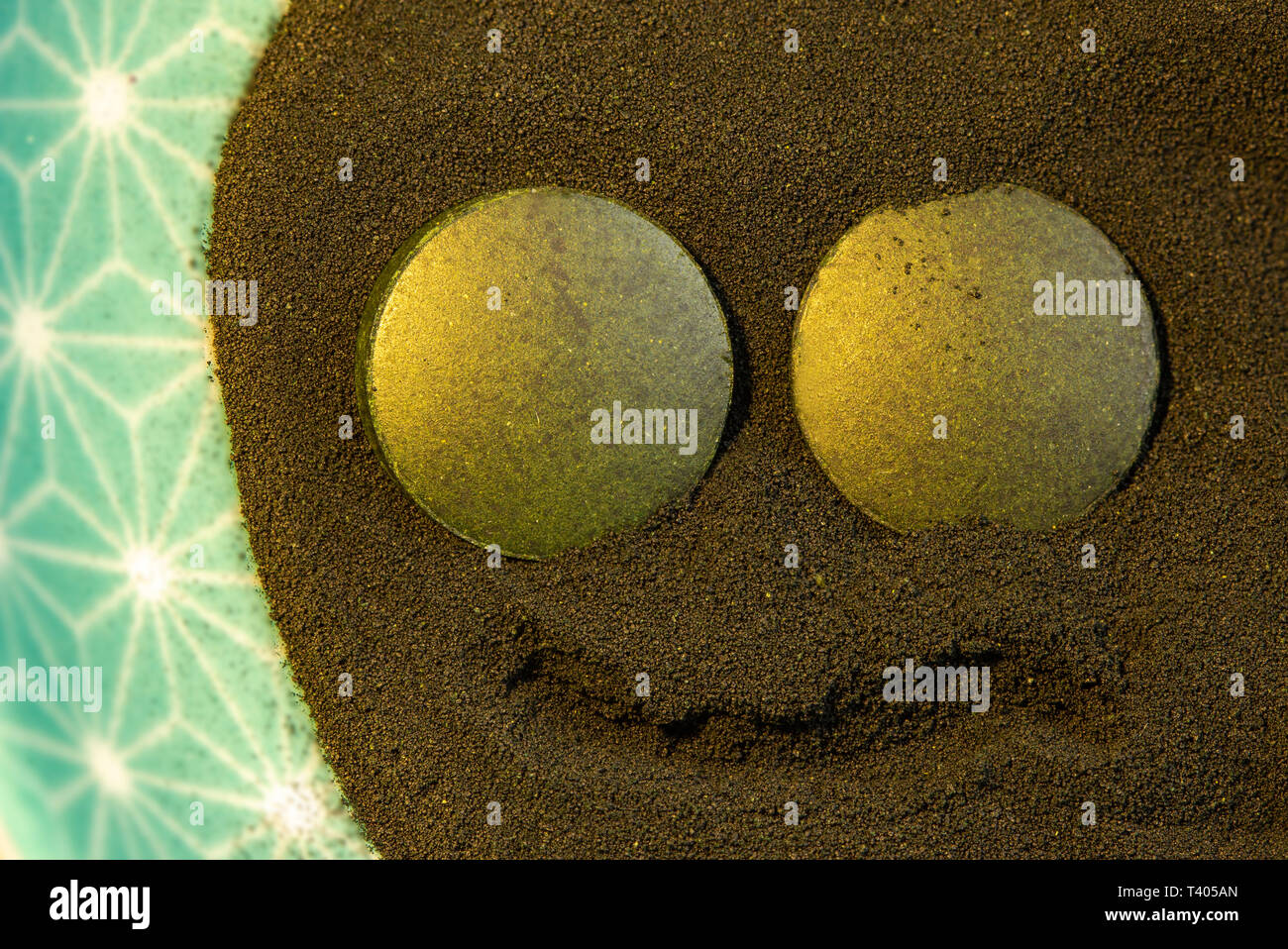 Detalle de Polvo de Spirulina algas, saludable naturopatía Foto de stock
