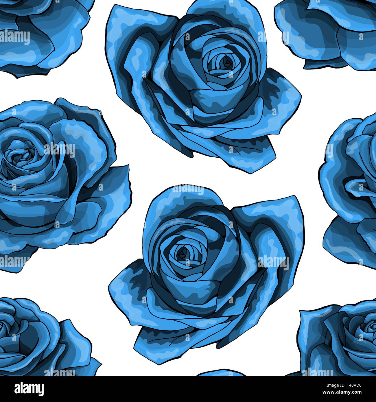 Flores rosas azules Imágenes vectoriales de stock - Alamy