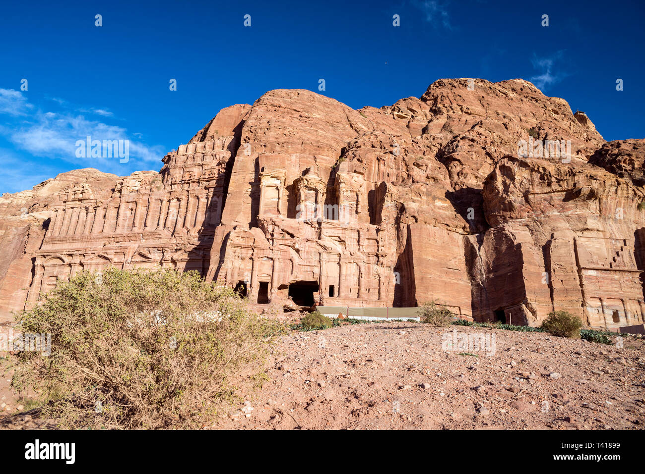 Tumbas Reales, Petra, Jordania Foto de stock