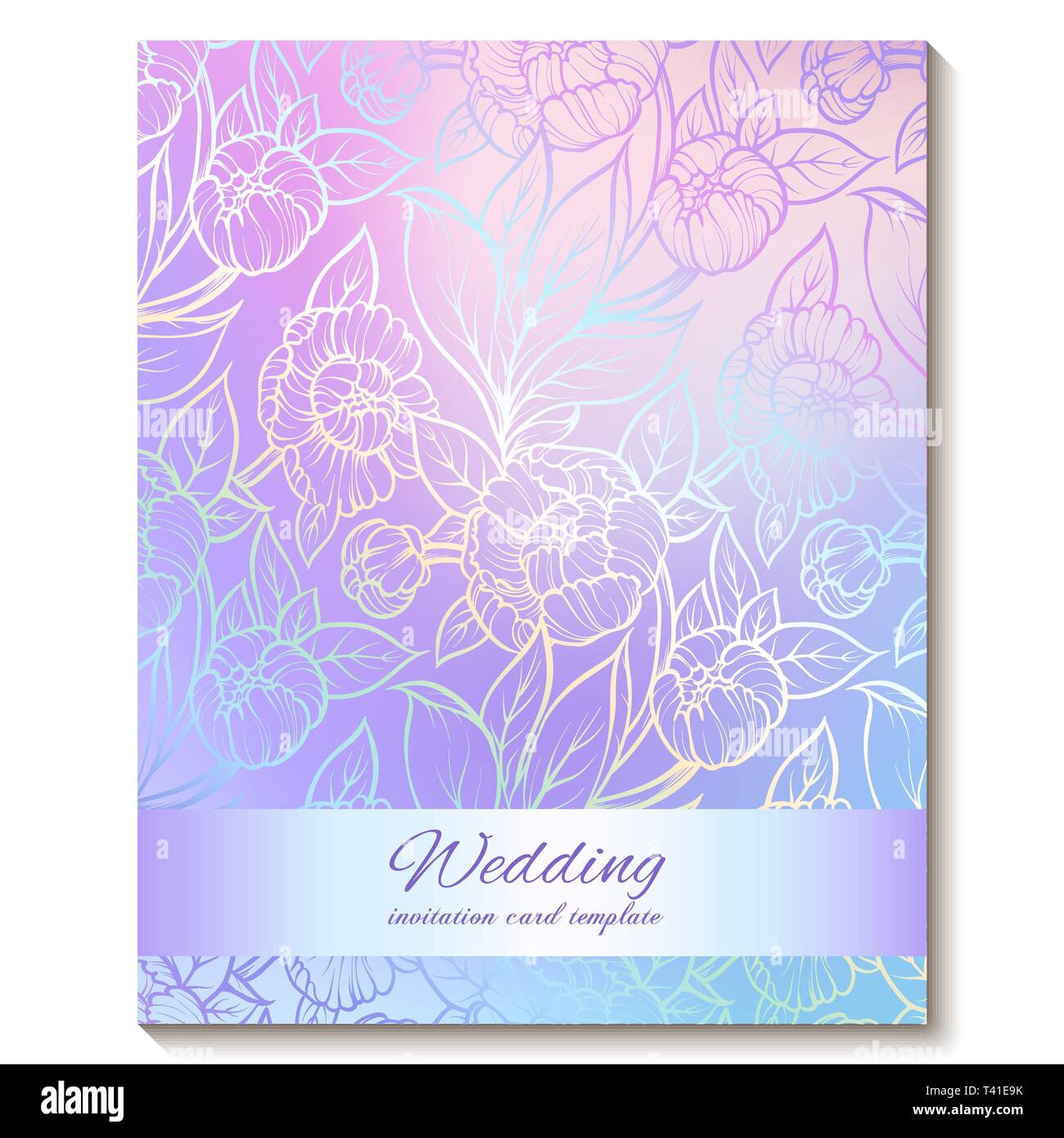 Colorido azul violeta pastel rosa suave brillante floral tarjeta de  invitación con lugar para el texto. Resumen aquarelle magic frescos colores  dibujadas a mano peonías Imagen Vector de stock - Alamy