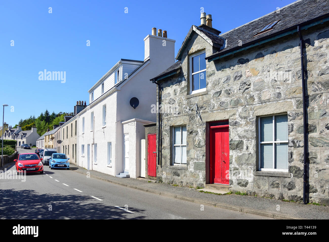 Main Street, Tarbert (Tairbeart), Isla de Harris, Outer Hebrides, Na h-Eileanan Siar, Scotland, Reino Unido Foto de stock
