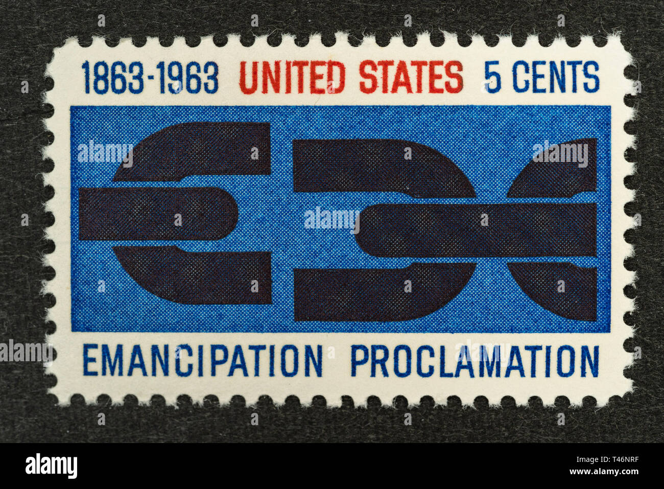 Proclamación de Emancipación stamp, USA, 1963, Colección Privada. Foto de stock