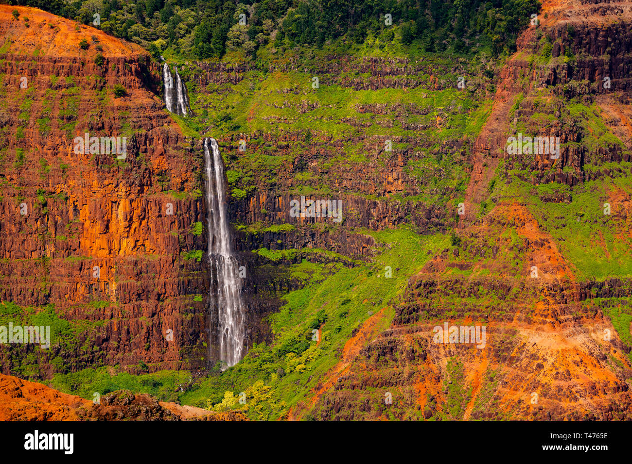 Waipoo Falls, Kauai, Hawai Foto de stock
