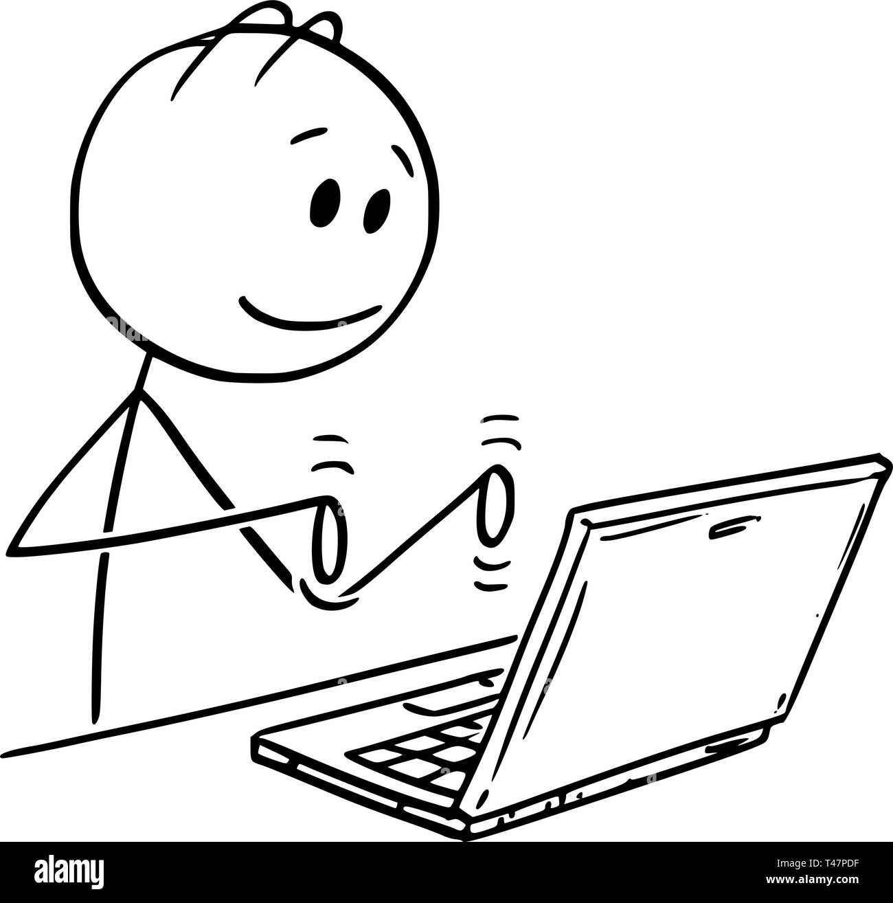 Computadora de dibujos animados Imágenes de stock en blanco y negro - Alamy
