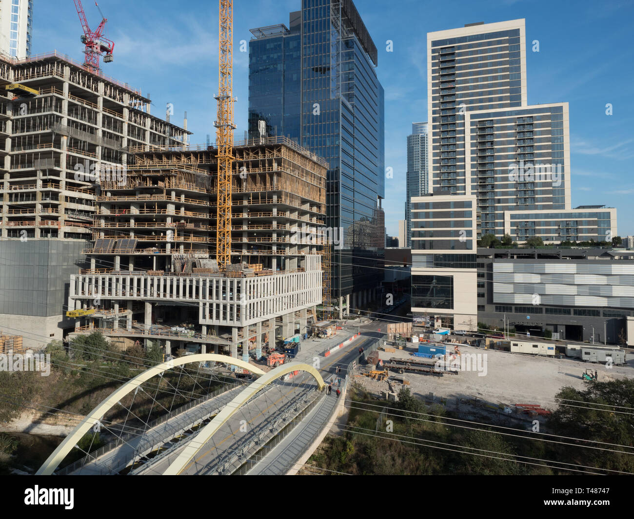 Centro de Austin en construcción Foto de stock