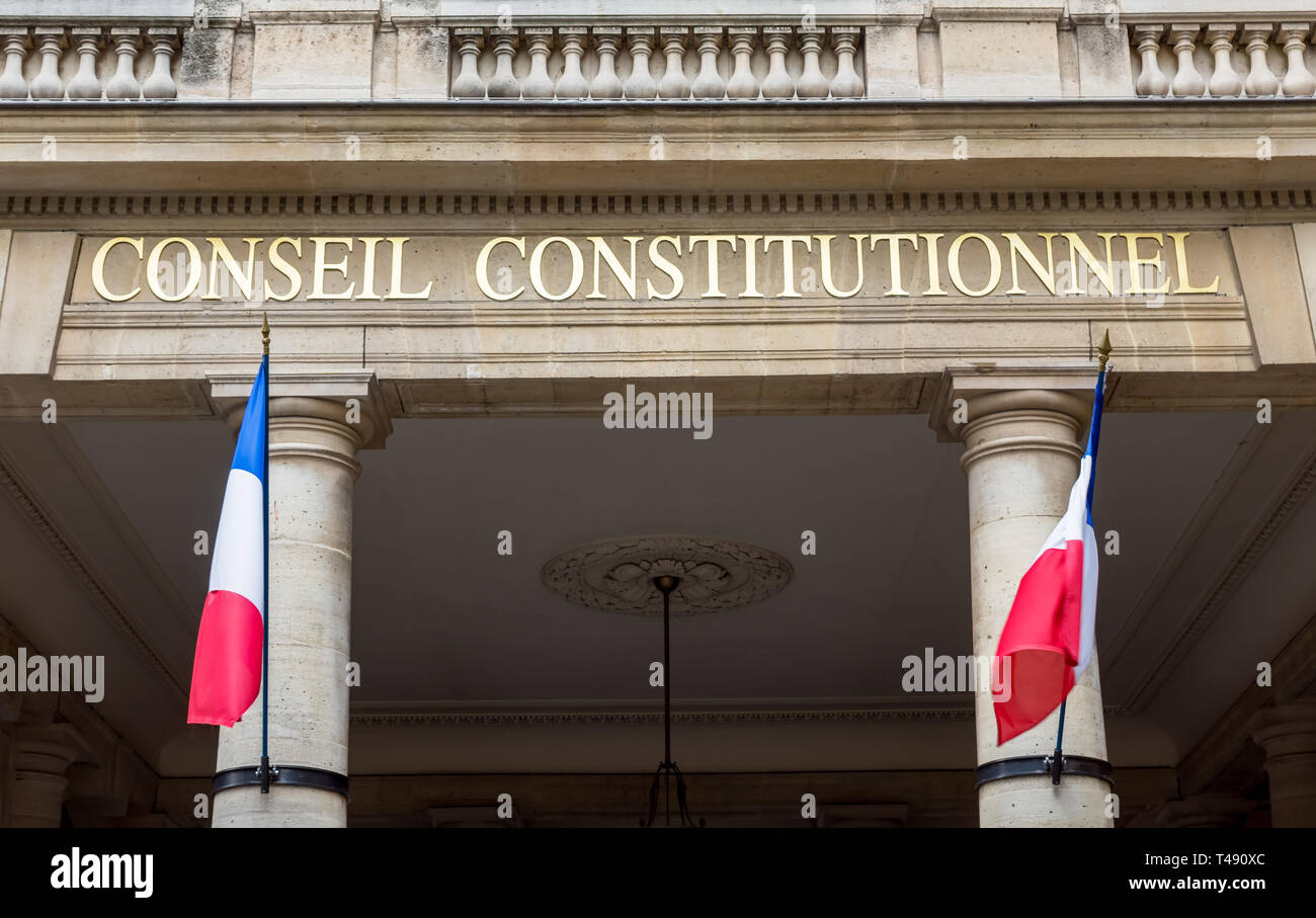 Consejo Constitucional francés - París, Francia Foto de stock