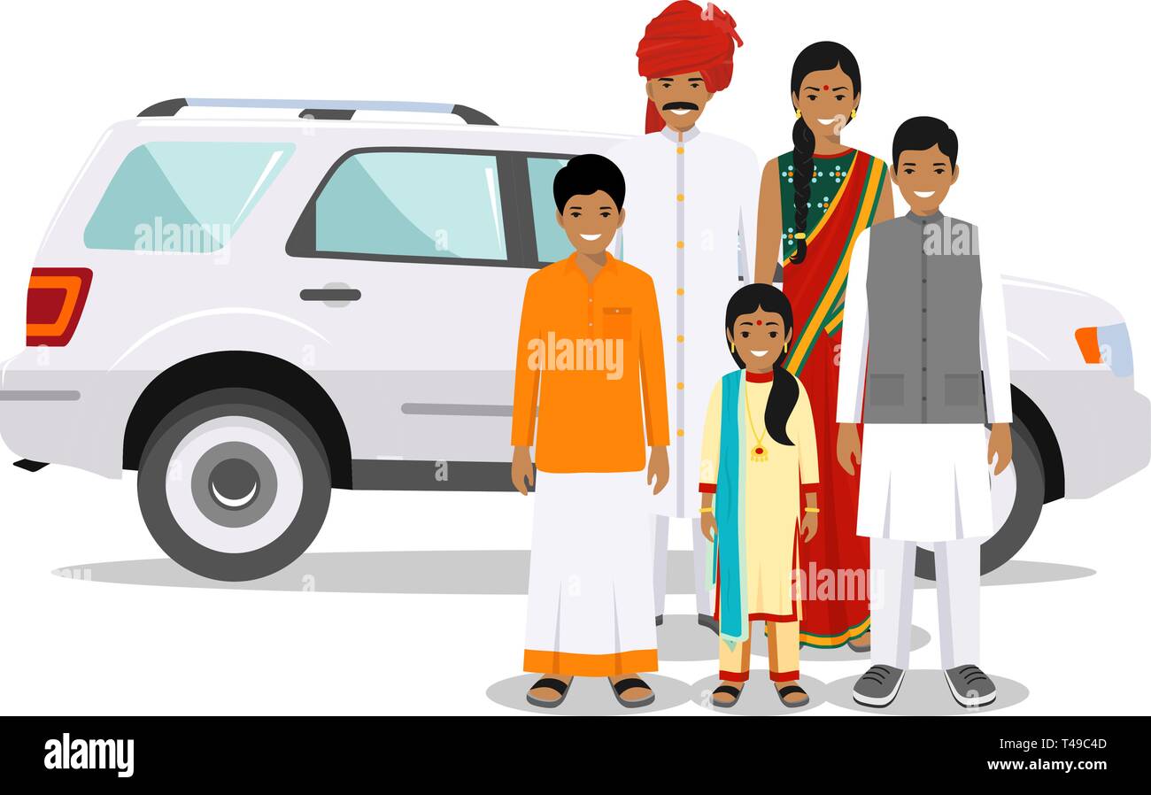 Concepto familiar y social. Persona indio generaciones a diferentes