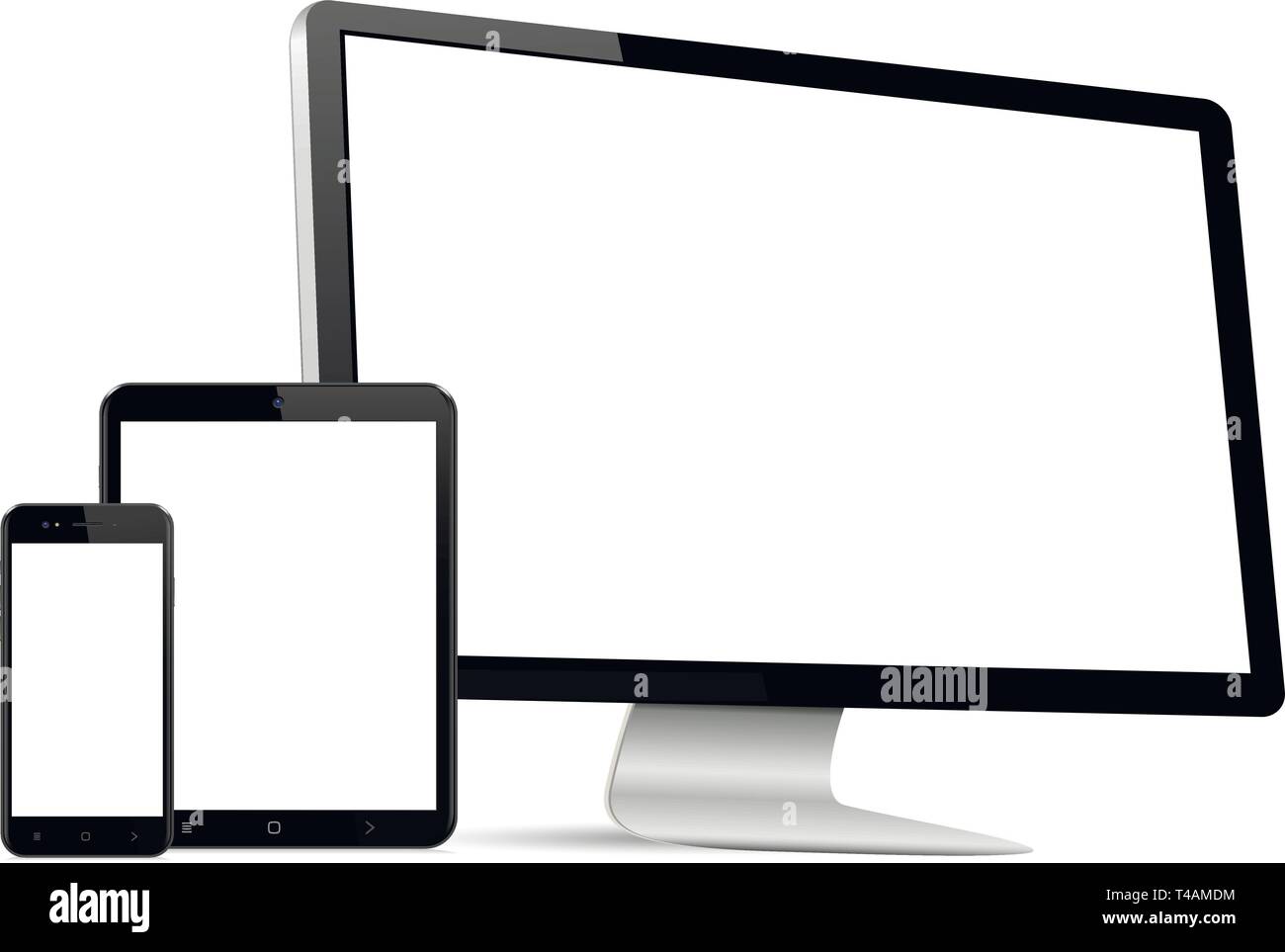 Ordenador, tablet, smartphone boceto Ilustración del Vector