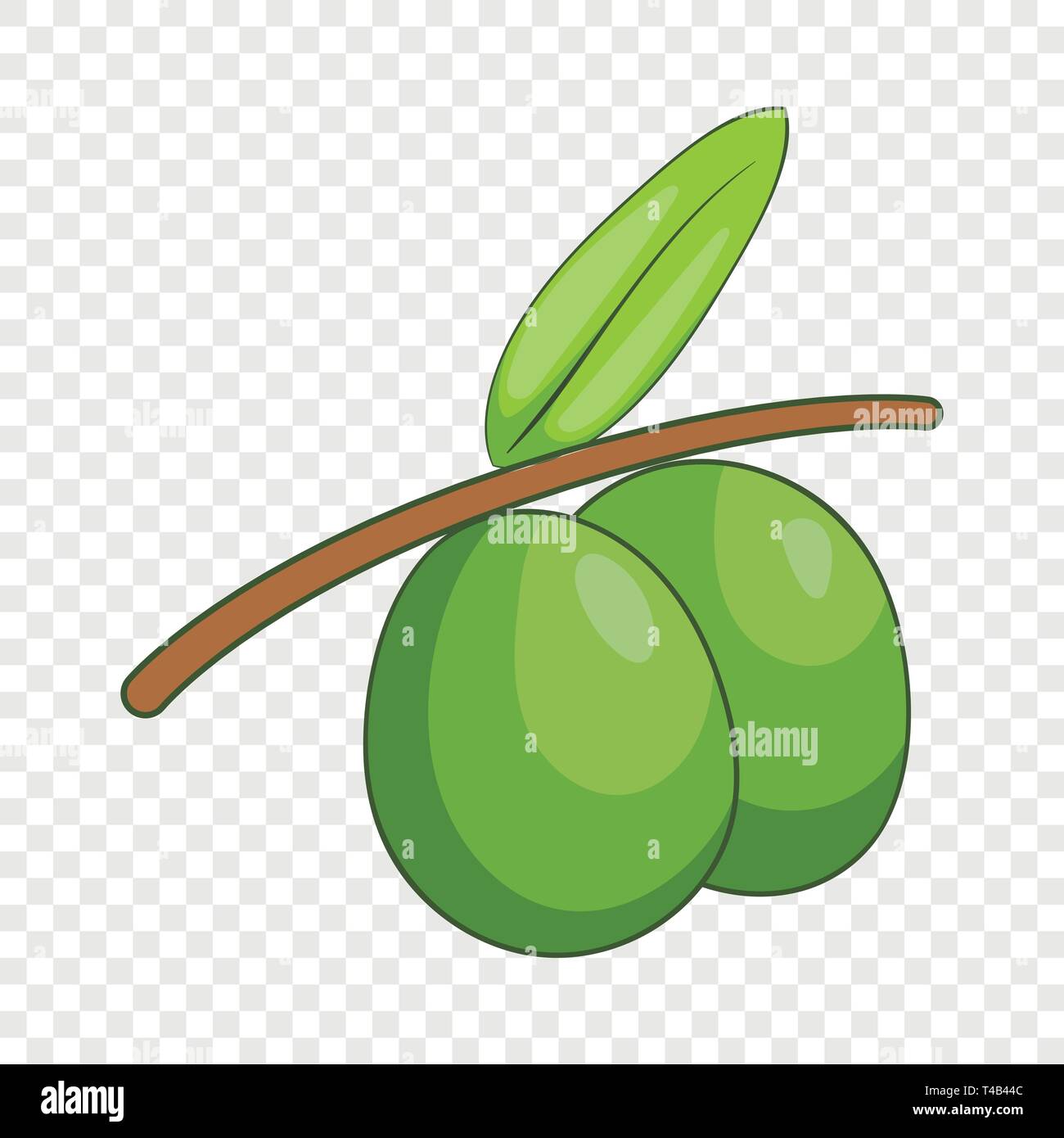 Rama de Olivo con aceitunas verdes, icono de estilo de dibujos animados Imagen Vector de stock - Alamy