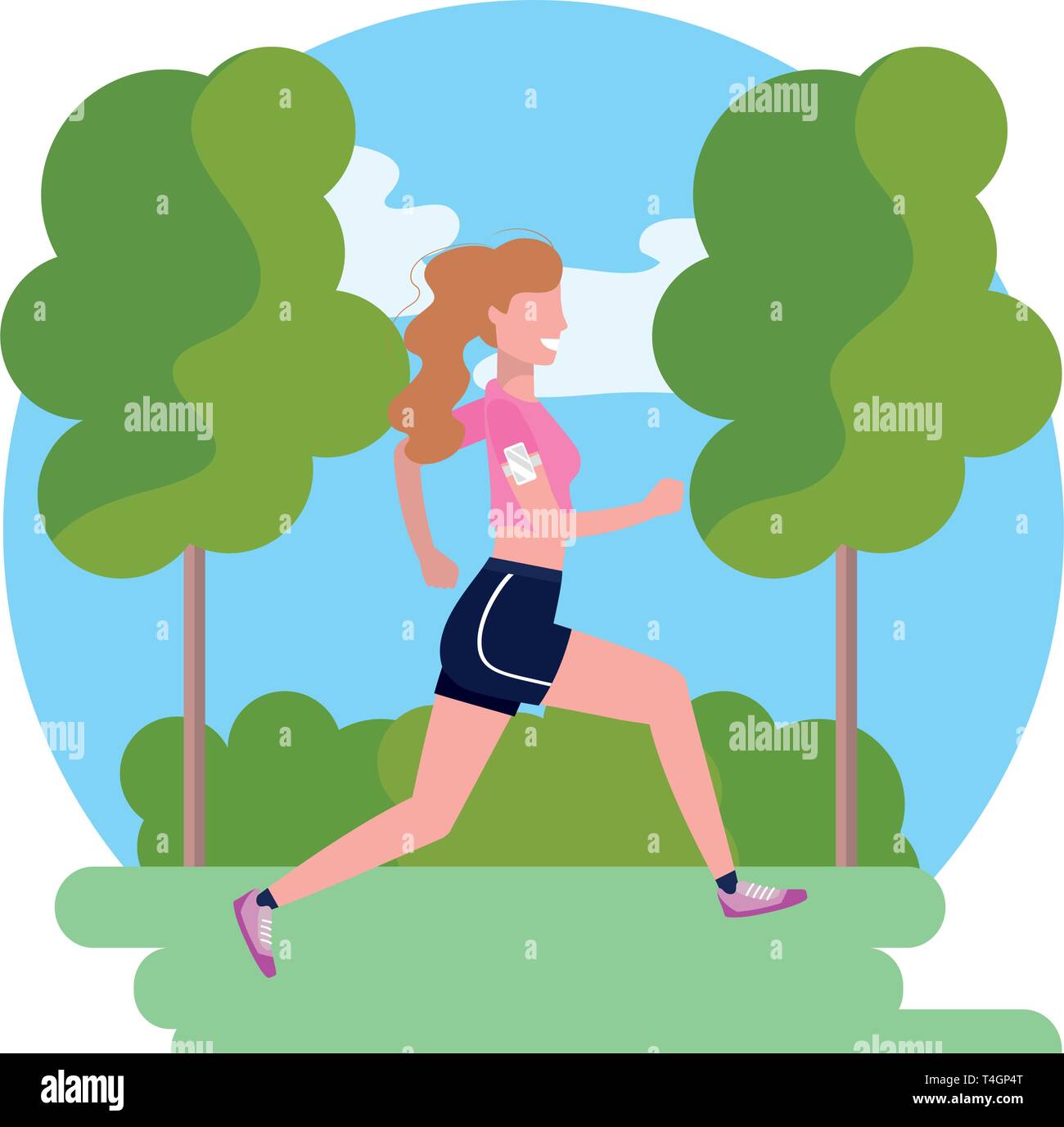 Mujer corriendo con sportswear avatar personaje animado parque ilustración  vectorial diseño gráfico Imagen Vector de stock - Alamy