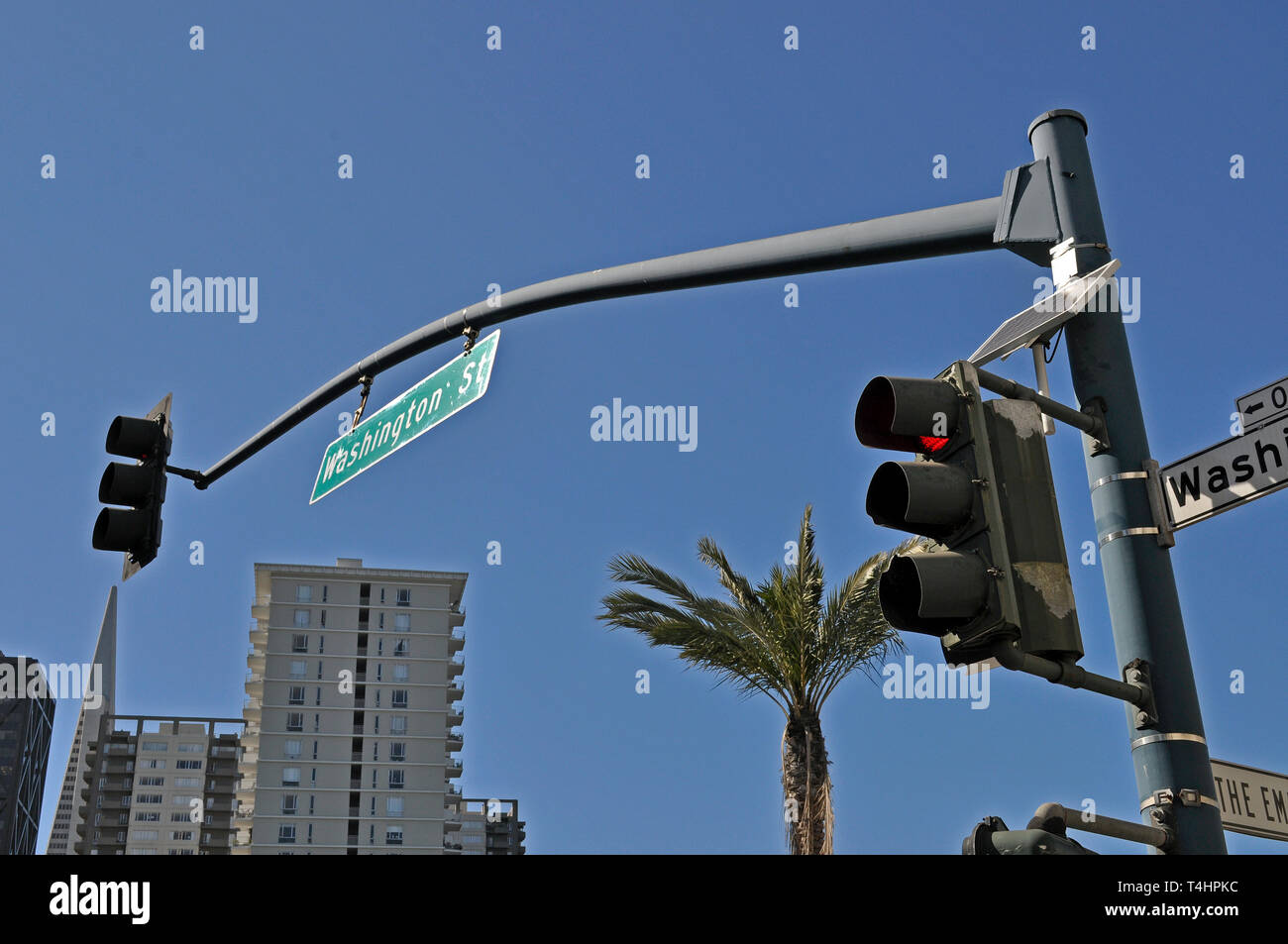 Signo de Washington Street en San Francisco, California Foto de stock