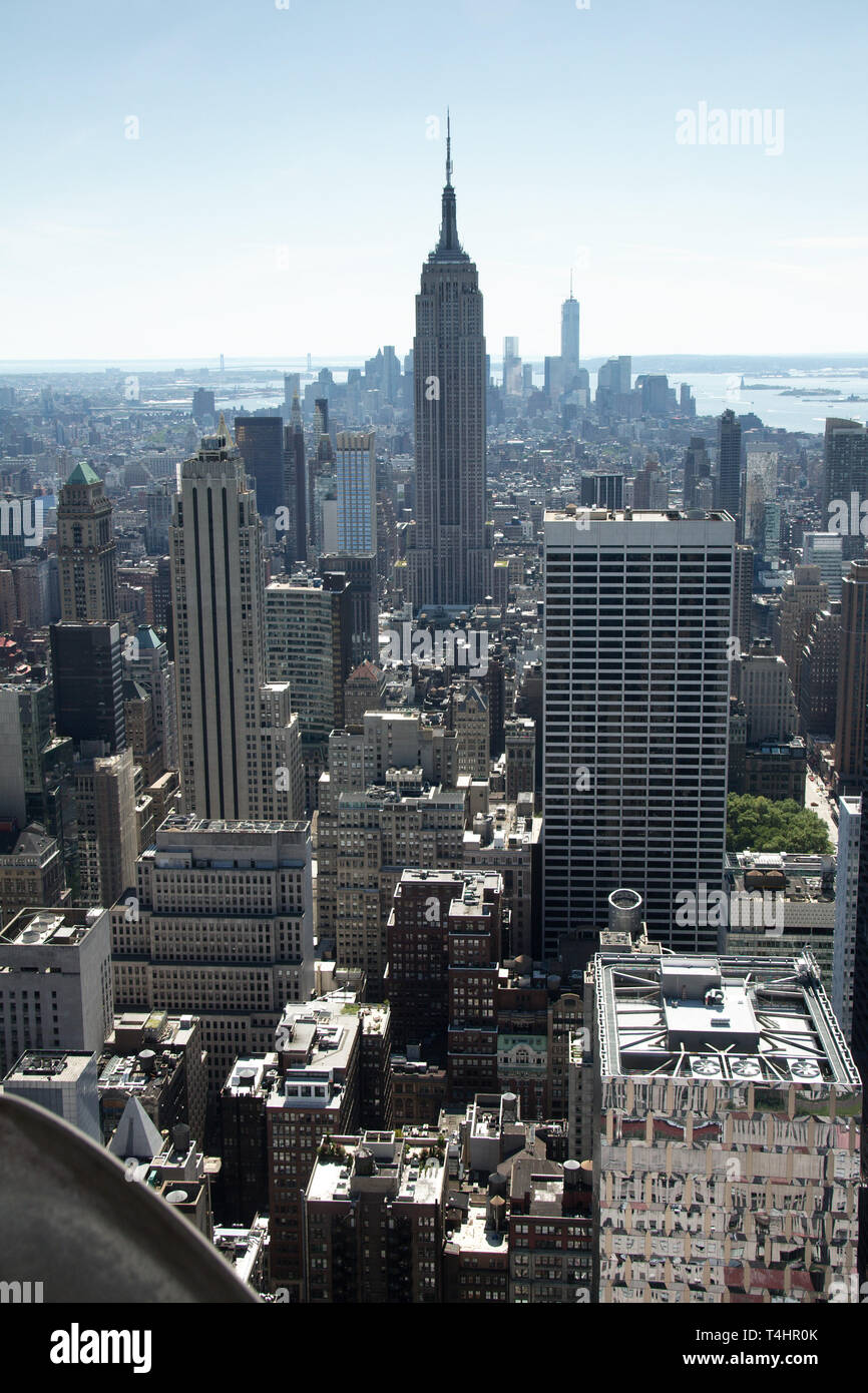 La Ciudad de Nueva York, Nueva York, Estados Unidos - 2018: Vista panorámica de la ciudad, como el Empire State Building. Foto de stock