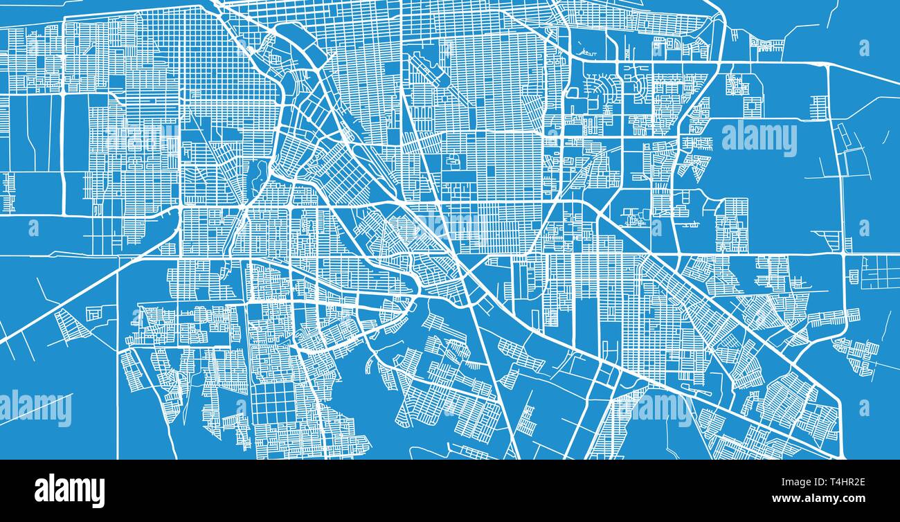 Vector urbano mapa de la ciudad de Mexicali, México Imagen Vector de