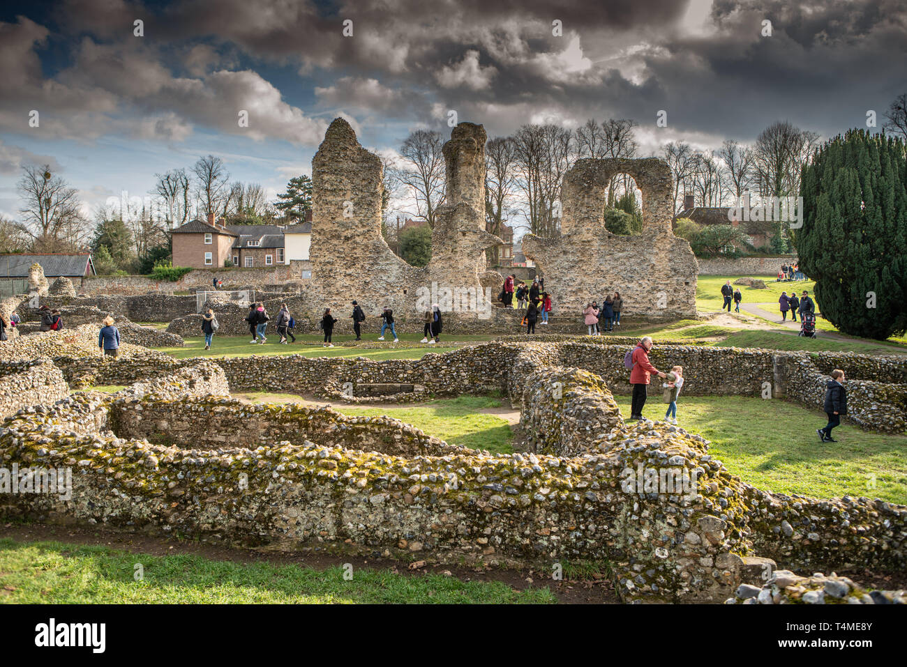 Jardines del Castillo, en Bury St Edmunds, Suffolk, Reino Unido Foto de stock