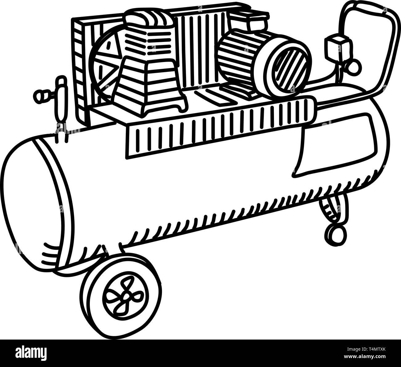 Dibujo Del Compresor De Aire Ilustraci n Vectorial De L nea Imagen 
