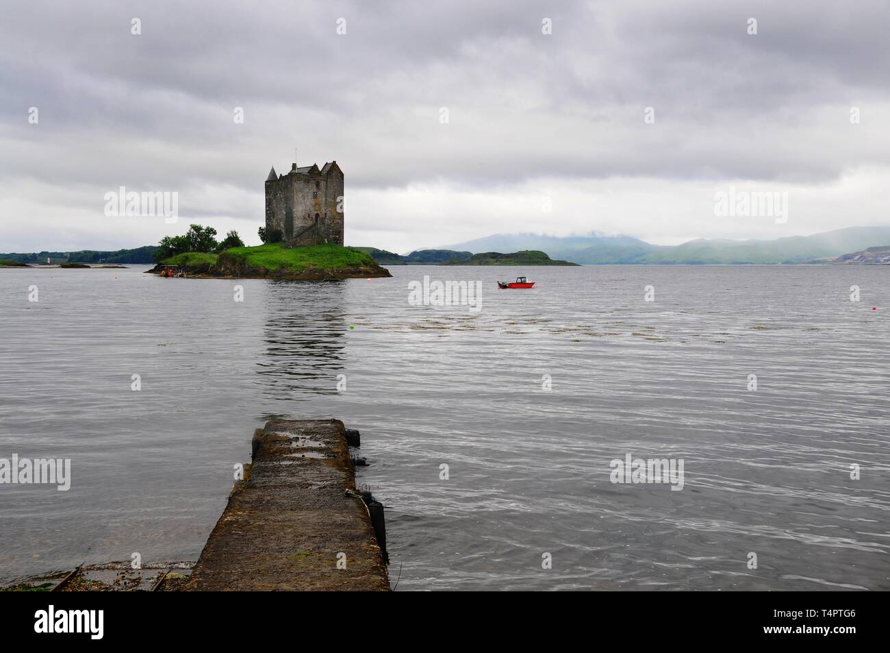 Castle Stalker, Loch Linnhe, Argyll and Bute, Highlands, Escocia, Reino Unido, Europa Foto de stock