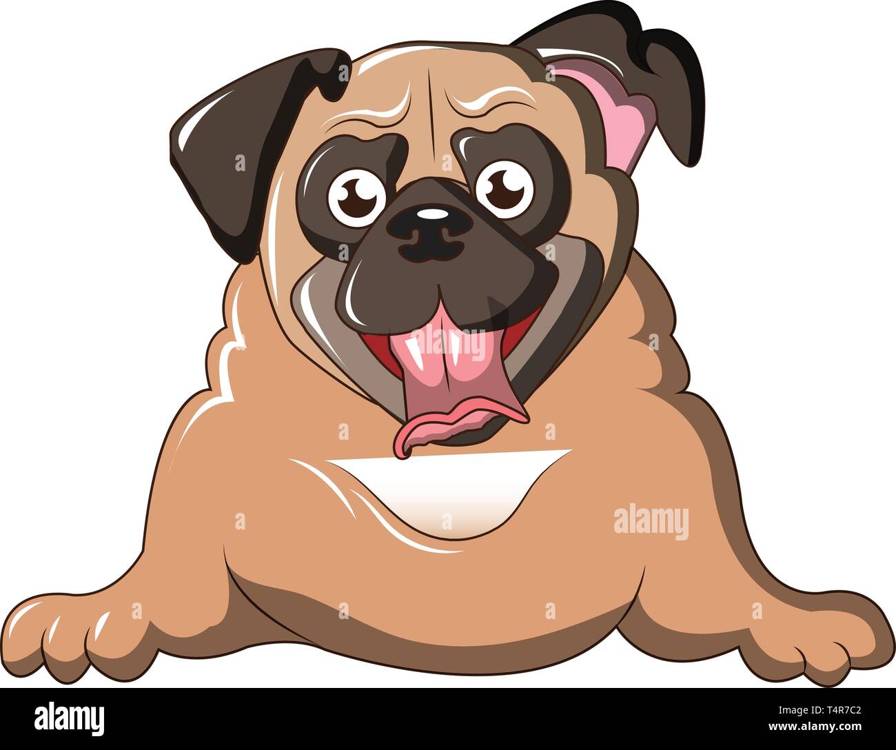 Perro Pug Icono De Estilo De Dibujos Animados Imagen Vector De Stock Alamy
