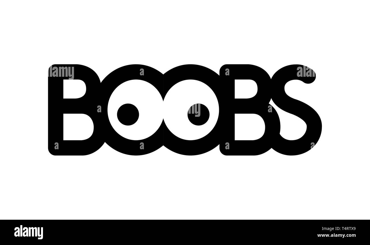 Boobs logo ilustración sobre fondo blanco. Emblema de vectores