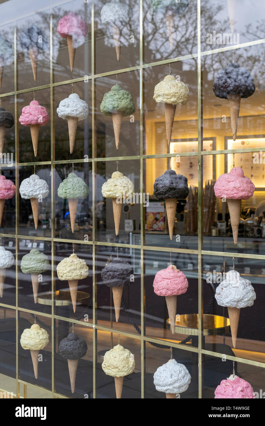 Tienda de helados Venchi escaparate. Chelsea, Londres, Inglaterra Foto de stock