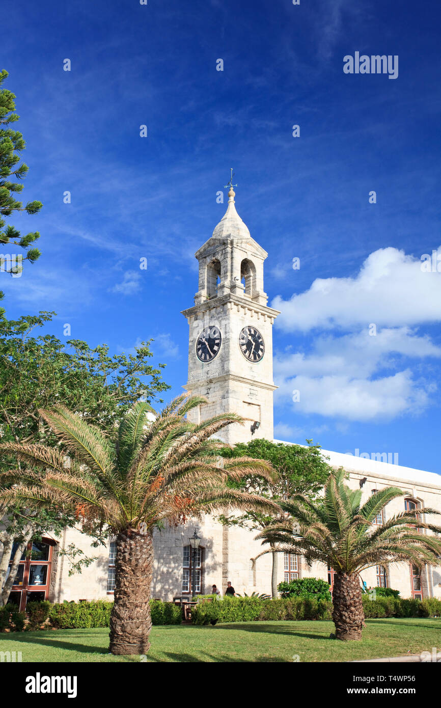 Bermudas, Parroquia Sandys, Royal Naval Dockyard, la torre del reloj Foto de stock