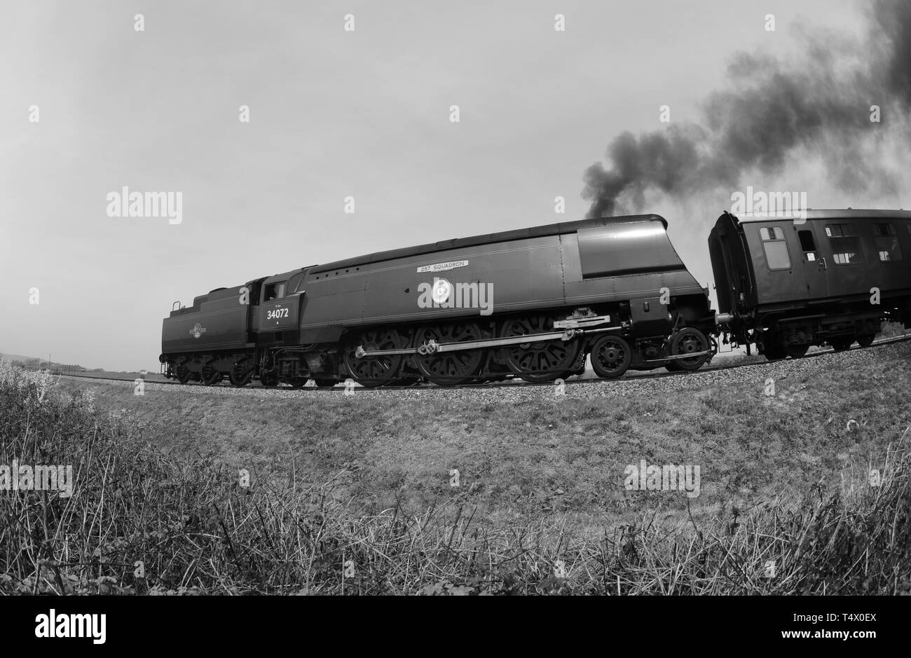 Tren de vapor. Dorset. Foto de stock