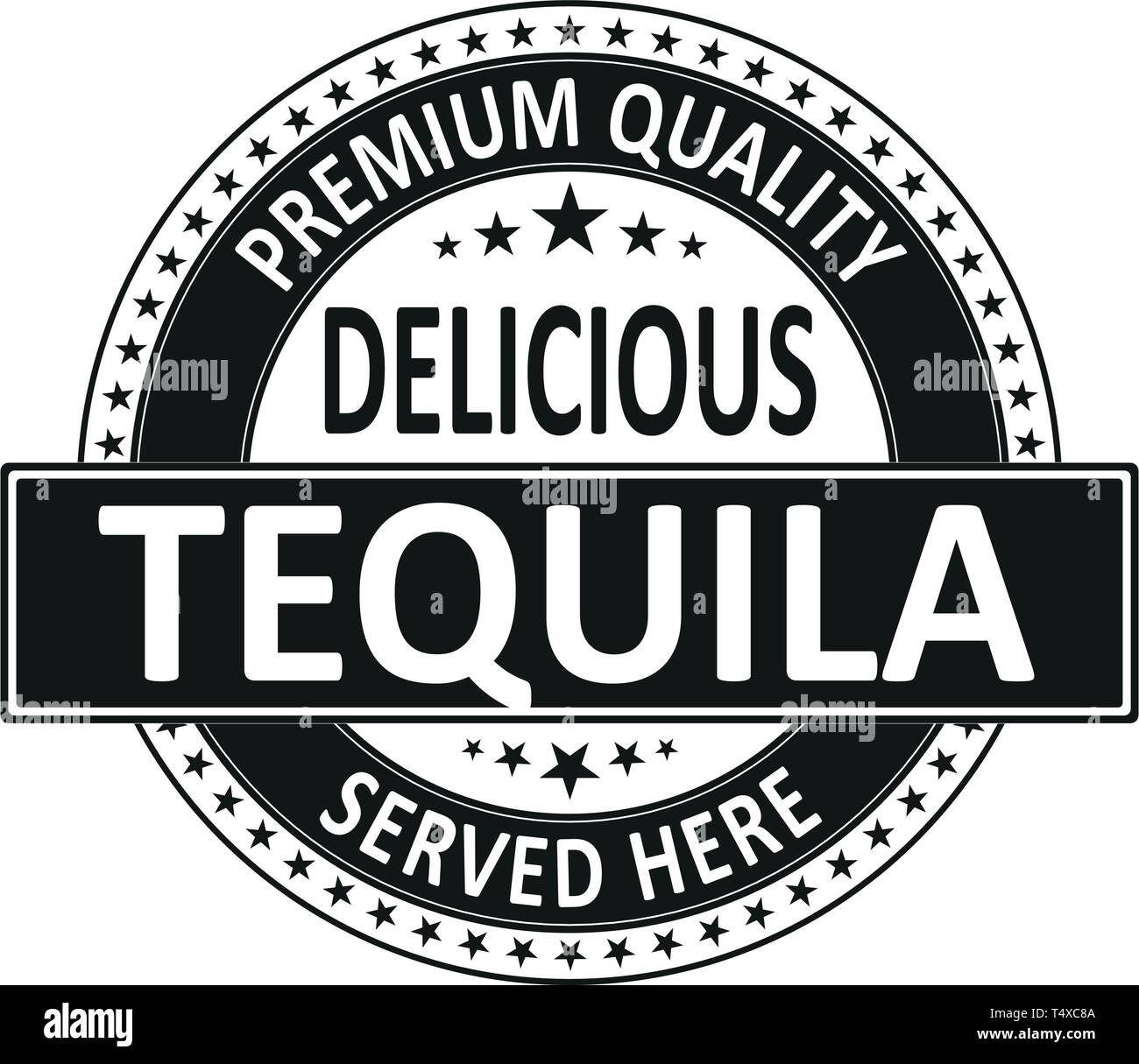 Delicioso tequila sello ilustración vectorial aislado sobre fondo blanco. Ilustración del Vector