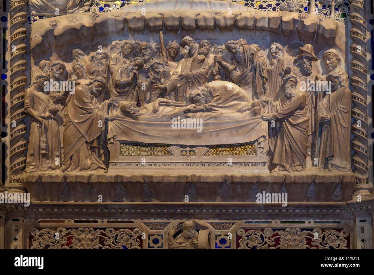 Tabernáculo, Andrea Orcagna, circa 1359 Chiesa di Orsanmichele, Florencia, Toscana, Italia, Europa Foto de stock