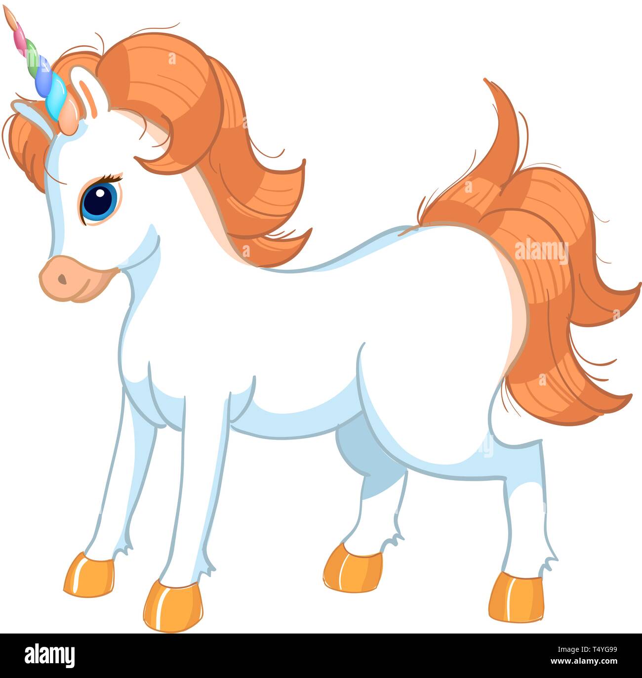 Cute dibujos animados unicornio. Imprimir para Baby Shower Imagen Vector de  stock - Alamy