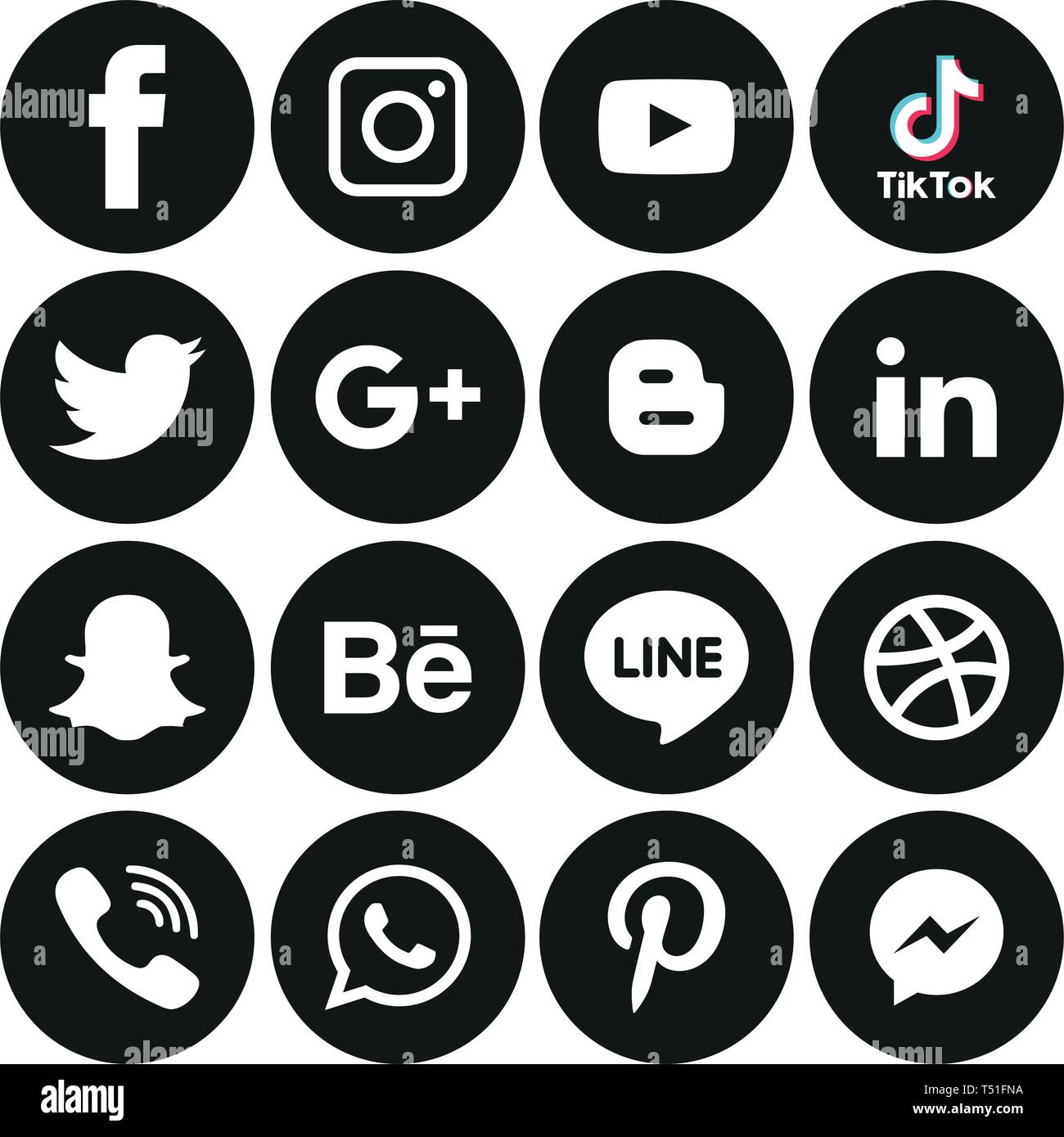 Iconos de medios sociales Logotipo de set de vectores de fondo de  Illustrator, sociales, medios de comunicación, icono snapchat, facebook,  Instagram, twitter, whatsapp, juego, red Imagen Vector de stock - Alamy