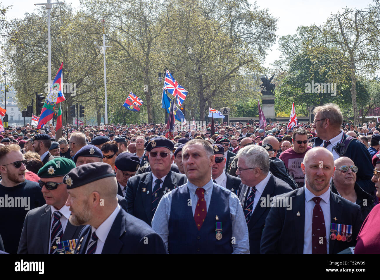 Justicia para los veteranos de Irlanda del Norte de Londres el Viernes Santo de marzo 2019 Foto de stock