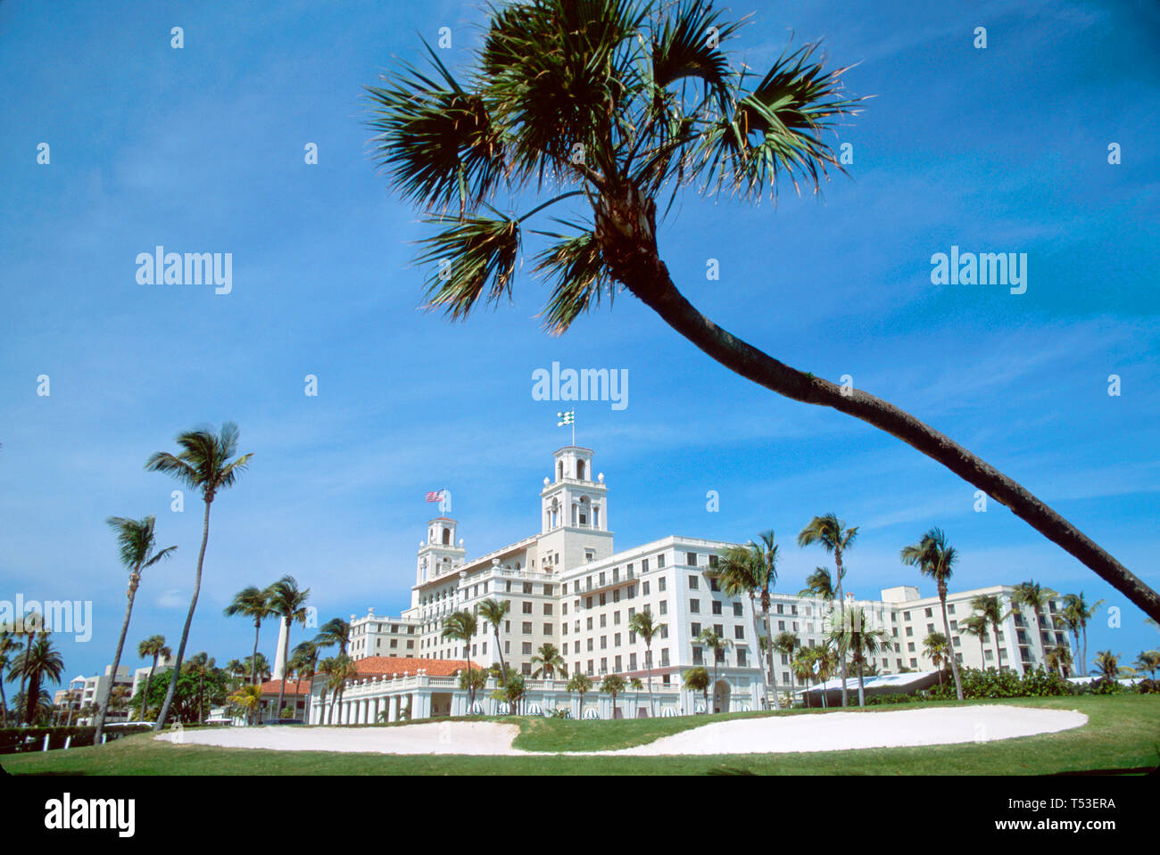 Palm Beach Florida, The Breakers, construido en 1926 estilo renacentista italiano, diseño arquitectónico, hotel de cinco estrellas, vistas del campo de golf, deporte, atleta, recreación Foto de stock