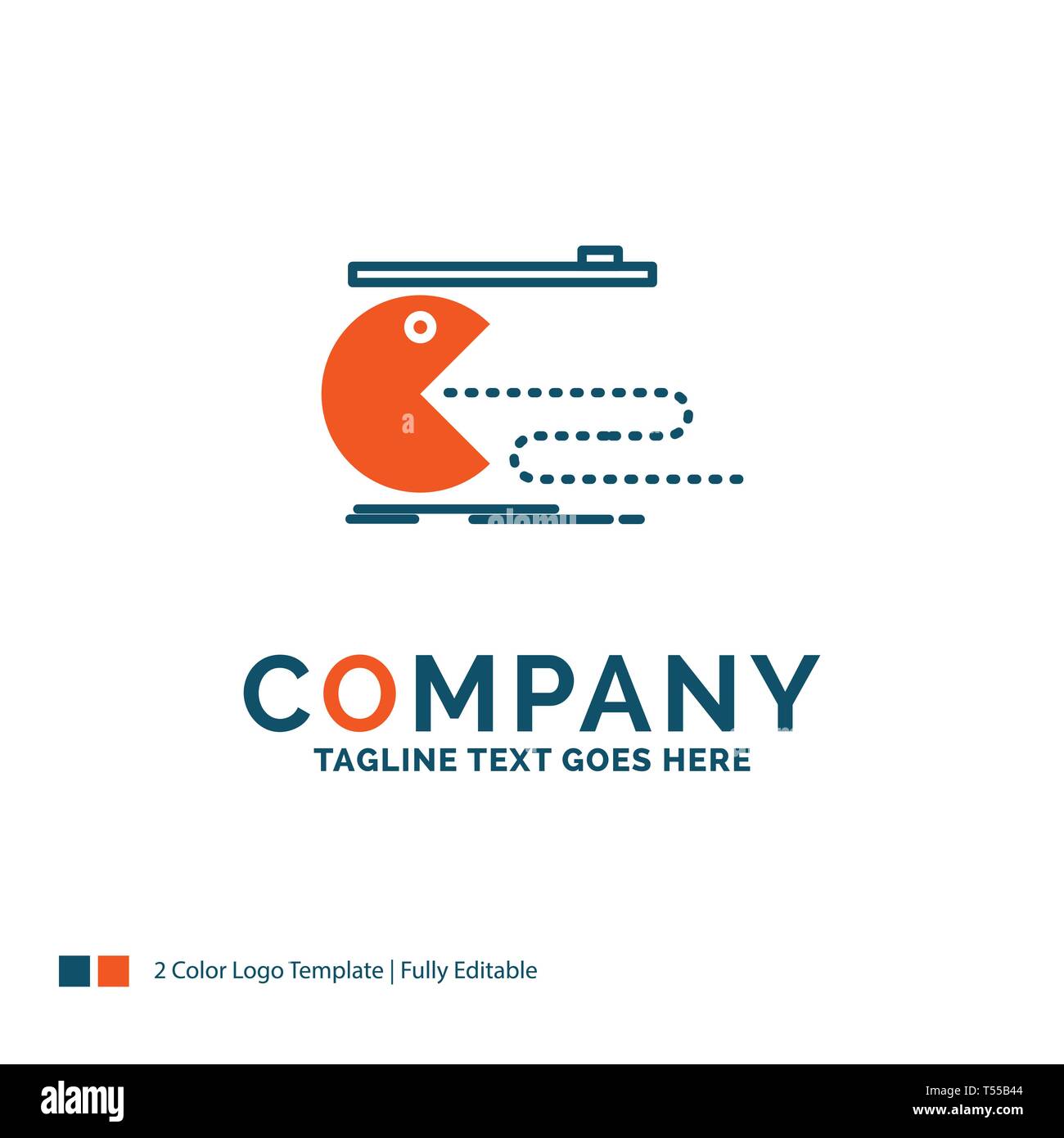 Caracter Equipo Juego Juegos Pacman Diseno De Logotipo Nombre De Marca Azul Y Naranja Y El Diseno Lugar Para El Tagline Plantilla De Logotipo De La Empresa Imagen Vector De Stock