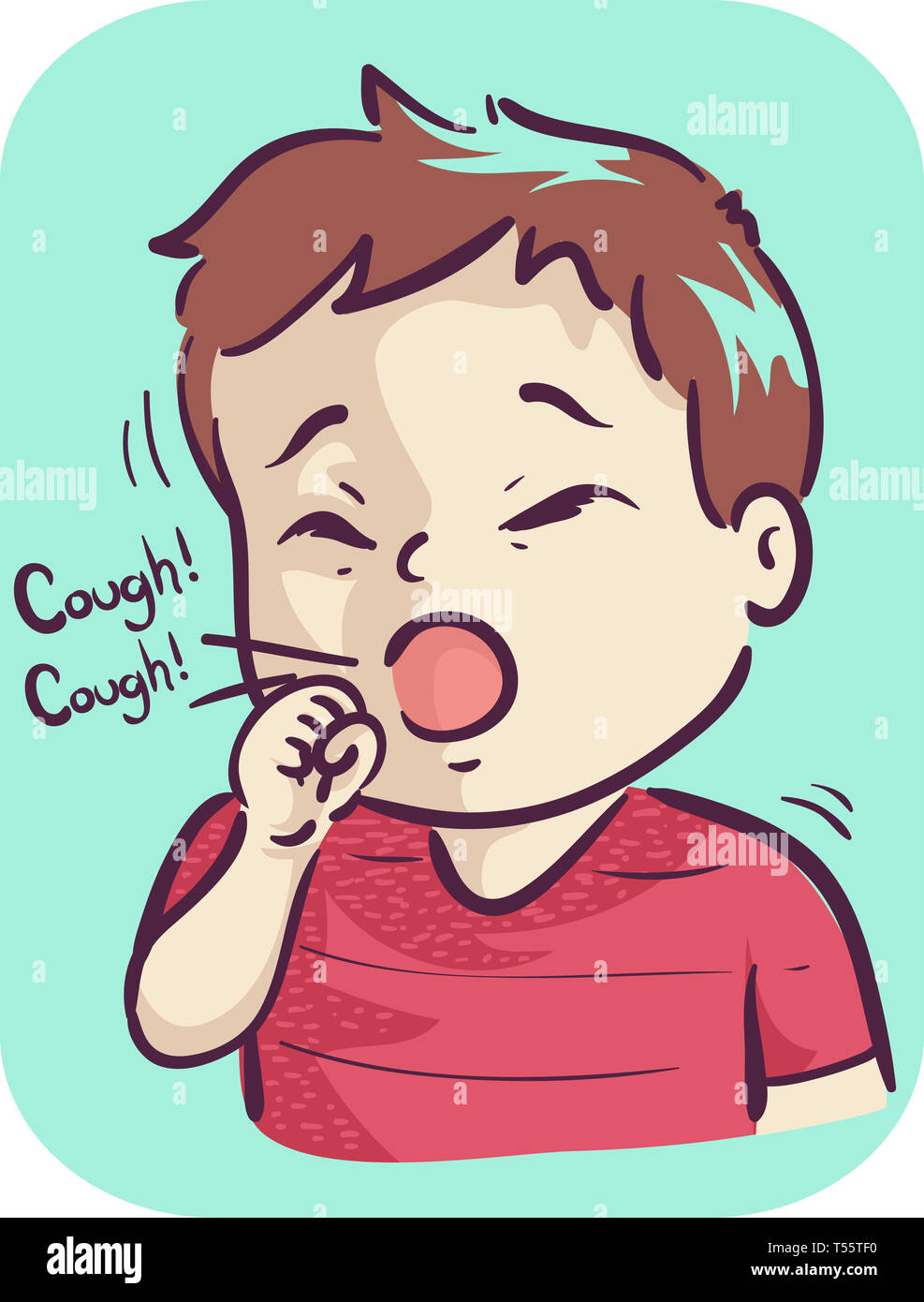 Ilustración de un niño Niño Niño tos Fotografía de stock Alamy