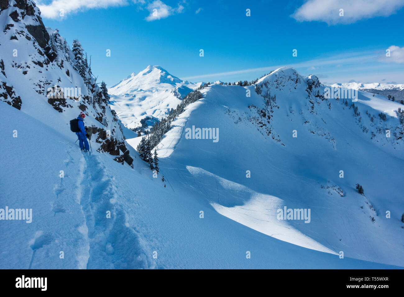 Zona de esquí Mount Baker, en el estado de Washington, EE.UU. Foto de stock