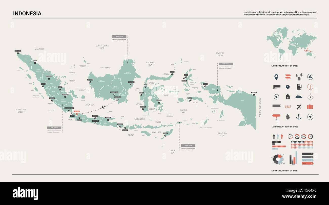 Mapa De Vectores De Indonesia Alta Pais Detallado Mapa Con Division Ciudades Y Capital Yakarta Mapa Politico El Mapa Del Mundo Elementos Infograficos Imagen Vector De Stock Alamy