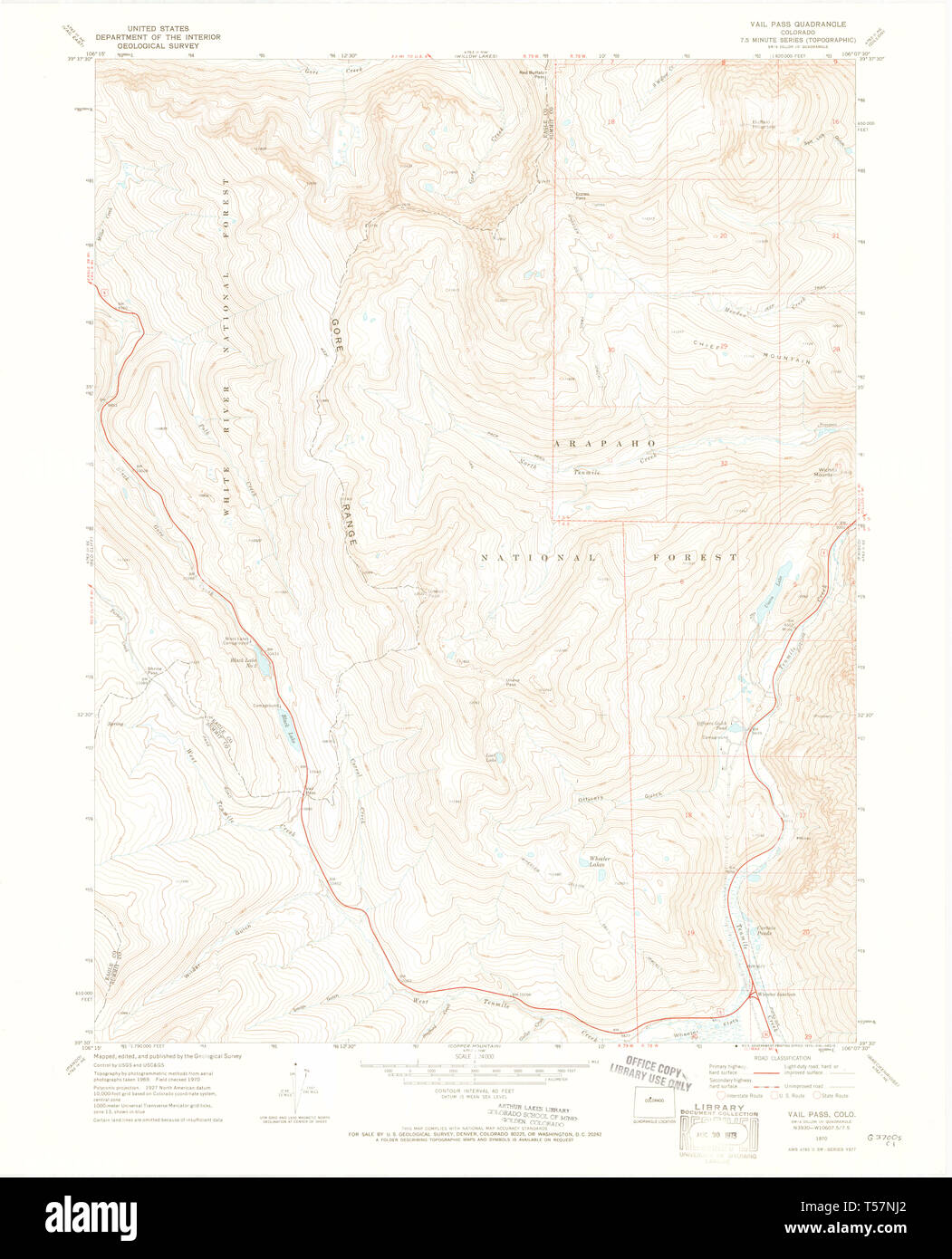 Mapa de vail colorado Imágenes recortadas de stock - Alamy