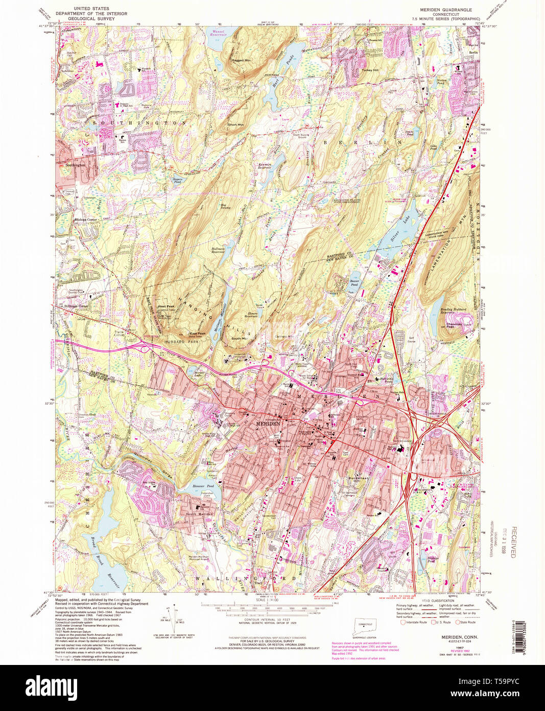Mapa de meriden connecticut Imágenes recortadas de stock Alamy