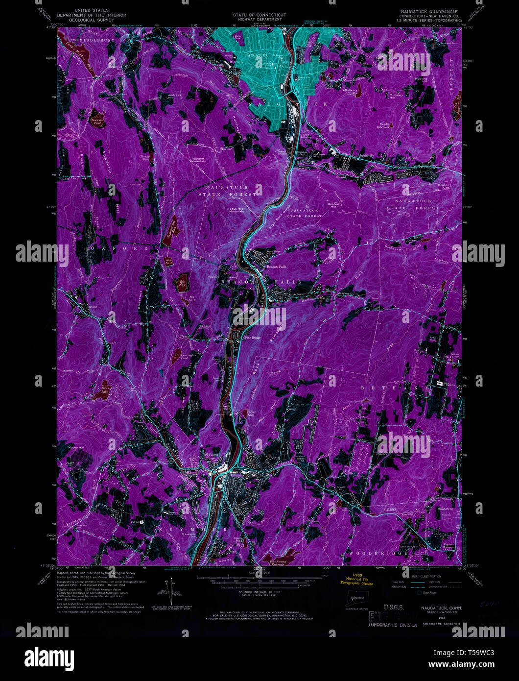 Mappa di naugatuck connecticut fotografías e imágenes de alta
