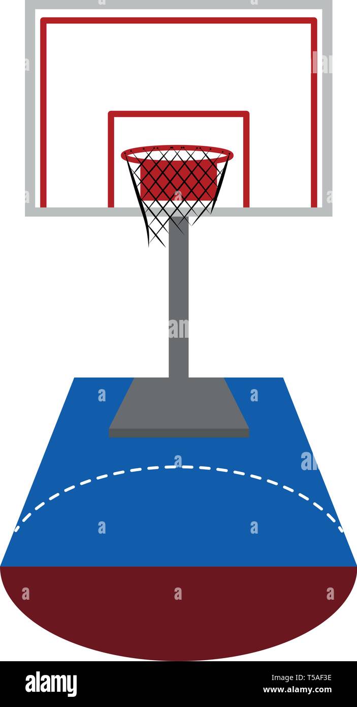 Vista frontal de una media cancha de baloncesto Imagen Vector de stock -  Alamy