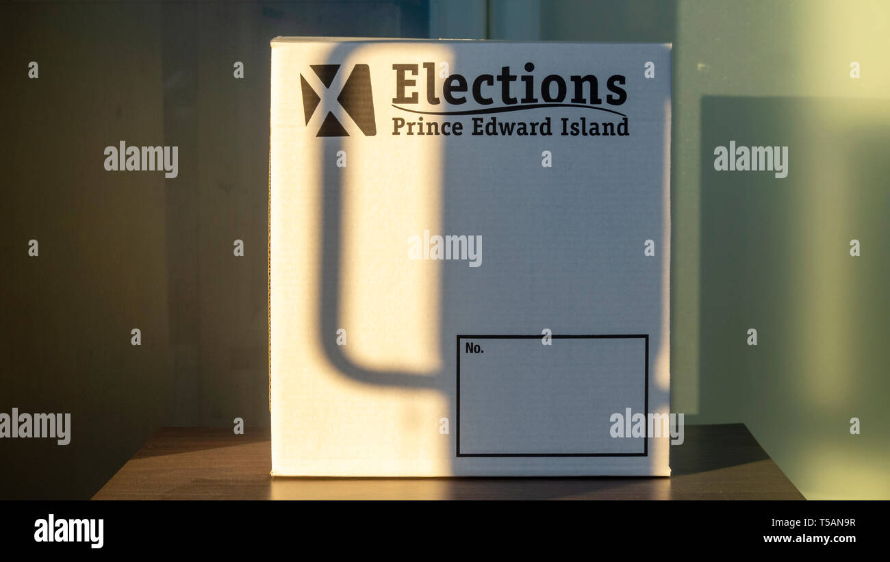 Elecciones 2019 Encuesta de PEI en Charlottetown, Canadá Foto de stock