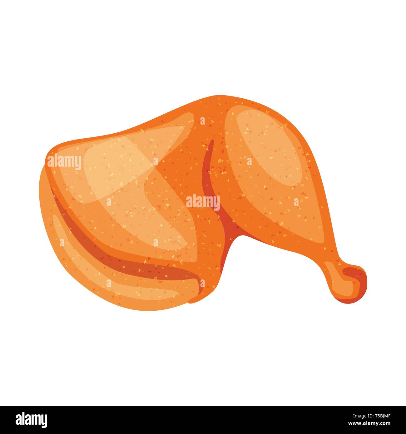 Diseño vectorial de la pierna y el símbolo de pollo. Conjunto de pierna