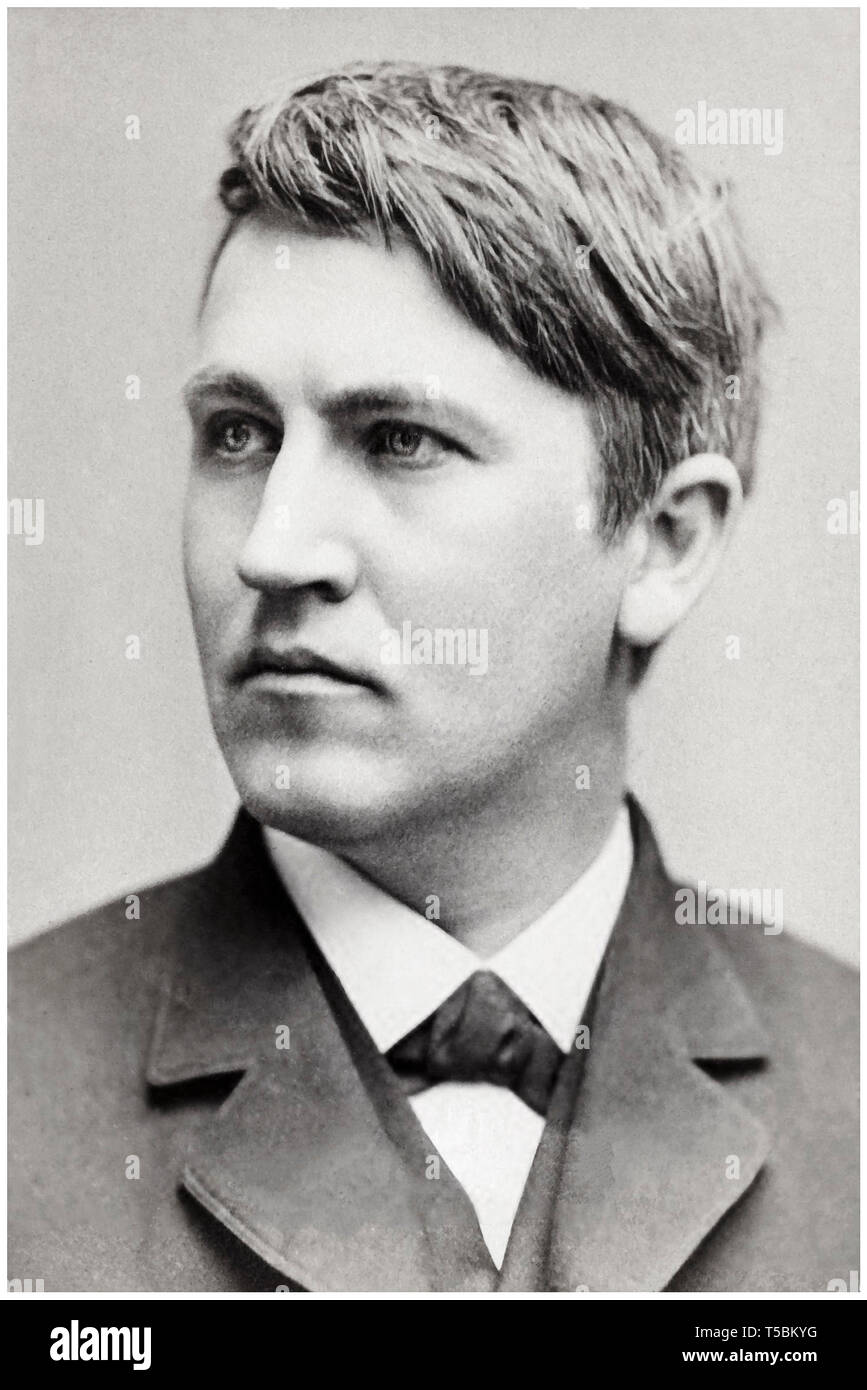 Thomas Alva Edison (1847-1931) retrato de autor desconocido, 1878 Foto de stock