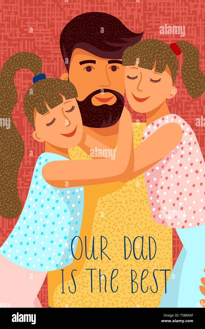Nuestro Papa Es El Mejor Cute Dibujos Animados Plana Padre Y Dos Hijas Con Texto Vector Vertical Imagen Vector De Stock Alamy Nuestro Papa Es El Mejor Cute Dibujos Animados Plana Padre Y Dos Hijas Con Texto Vector Vertical Imagen Vector De Stock Alamy