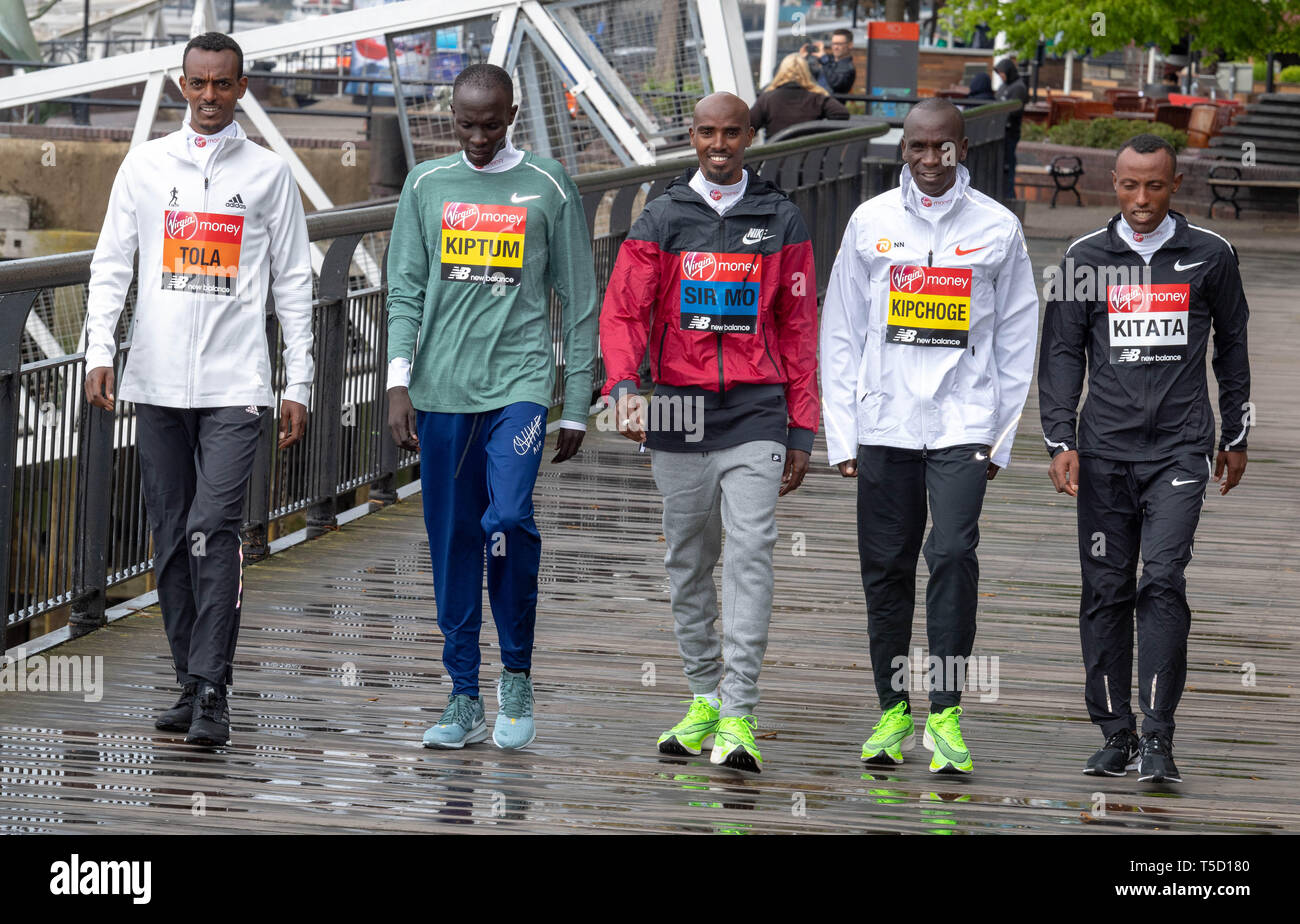 Londres, Reino Unido. 24 Abr 2019. Maratón de Londres Virgin Money Photocall Crédito: Ian Davidson/Alamy Live News Foto de stock