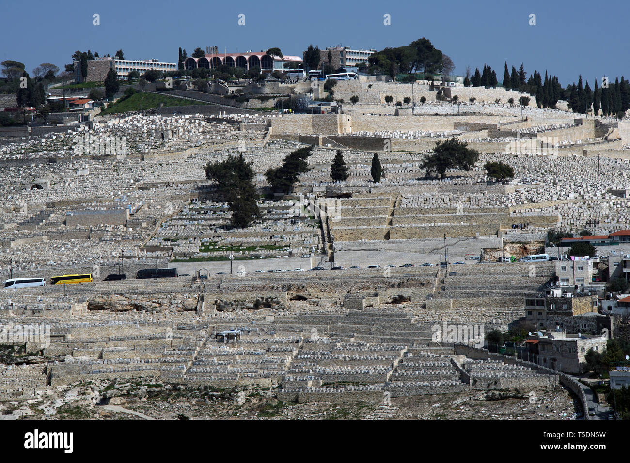 Monte de los Olivos en Jerusalén GRAVE YARD - ISRAEL - MONTS DES OLIVIERS - Cementerio Judío - Jerusalén Santo sitio © Frédéric BEAUMONT Foto de stock