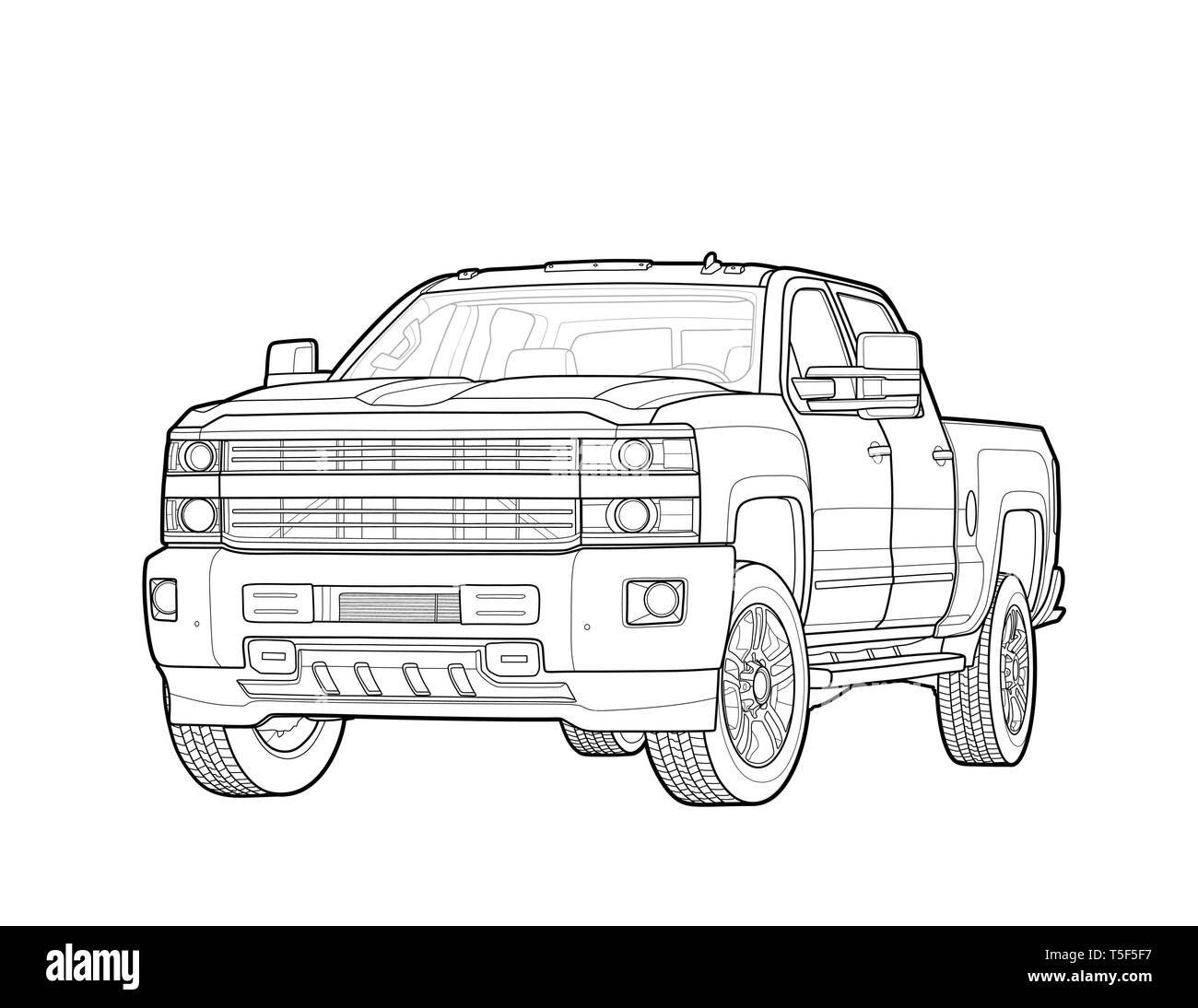 Camioneta dibujar vectores aislado en blanco Imagen Vector de stock - Alamy
