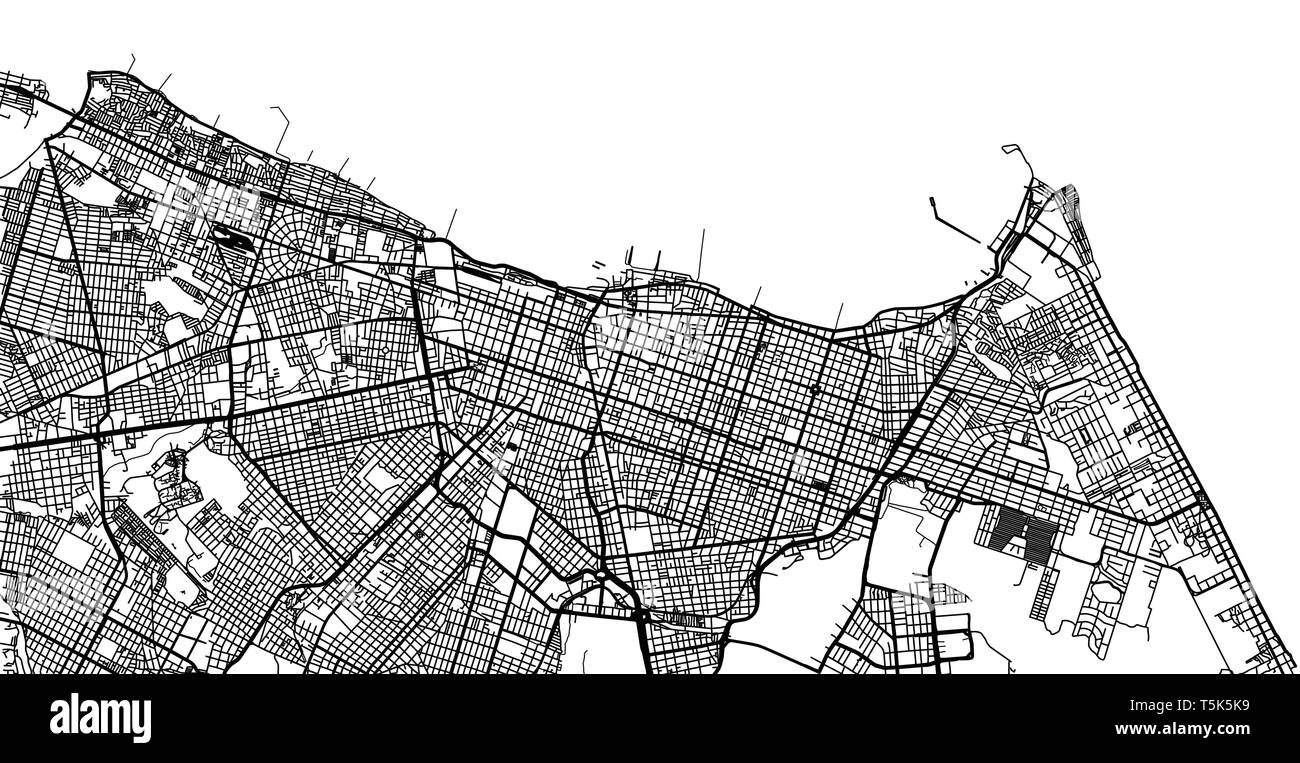 Vector urbano mapa de la ciudad de Fortaleza, Brasil Imagen Vector de
